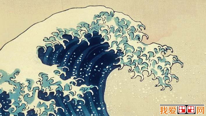葛饰北斋《神奈川冲浪图》日本浮世绘风俗风景画代表作品