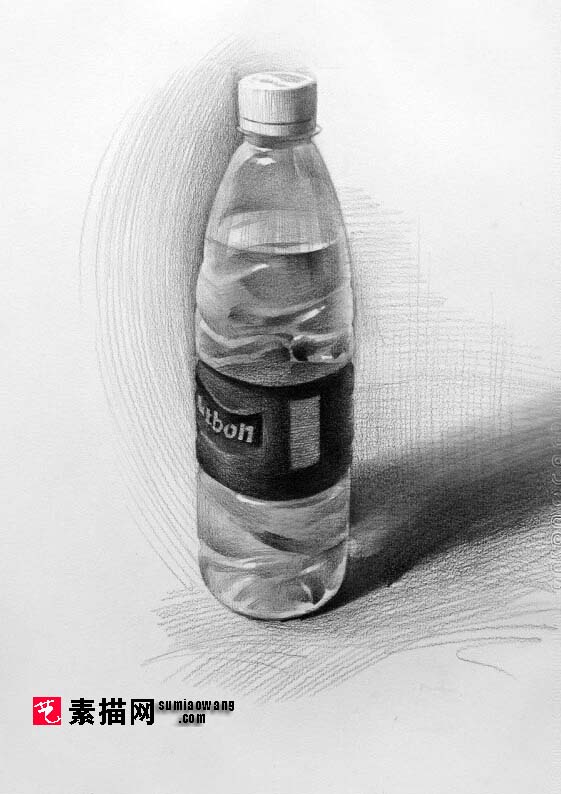 矿泉水瓶素描画及画好矿泉水瓶三个重点
