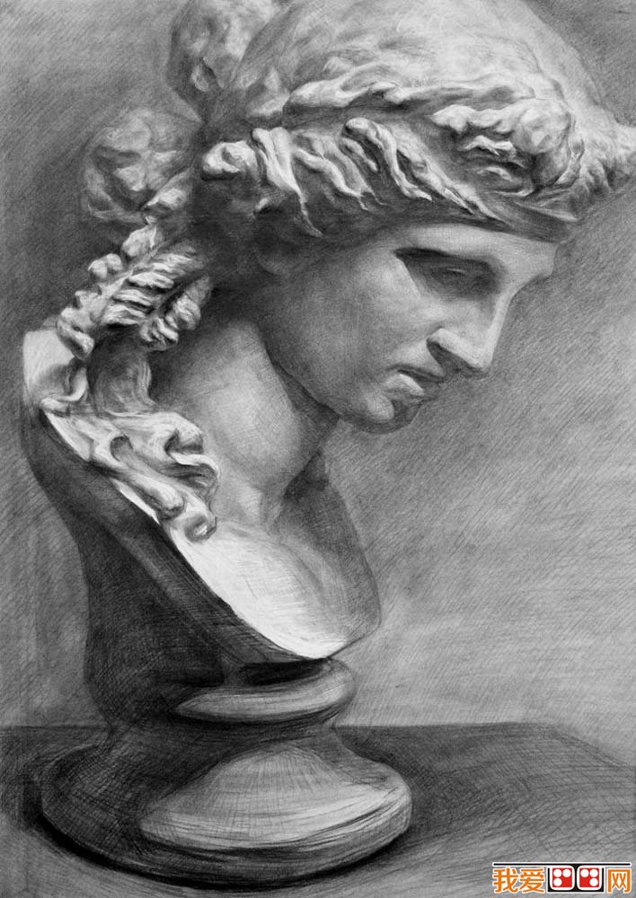 维纳斯石膏像,维纳斯素描头像,维纳斯石膏素描图片