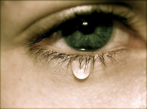 流泪的眼睛素描画 伤感素描图片