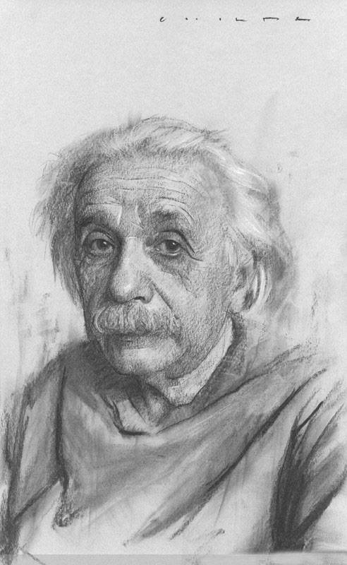 爱因斯坦素描头像图片