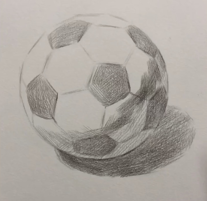 素描足球画法 足球素描图片 视频教程步骤图片