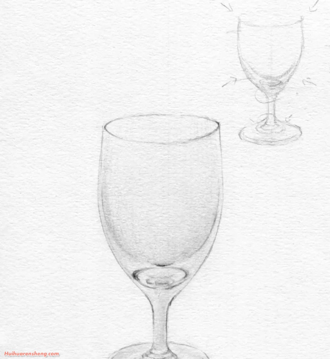 玻璃杯素描步骤 玻璃杯素描作品彩色图片