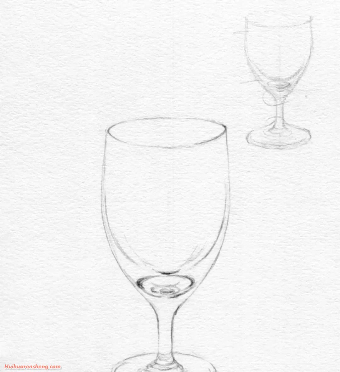 玻璃杯素描步骤 玻璃杯素描作品彩色图片