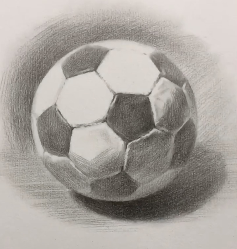 素描足球画法 足球素描图片 视频教程步骤图片